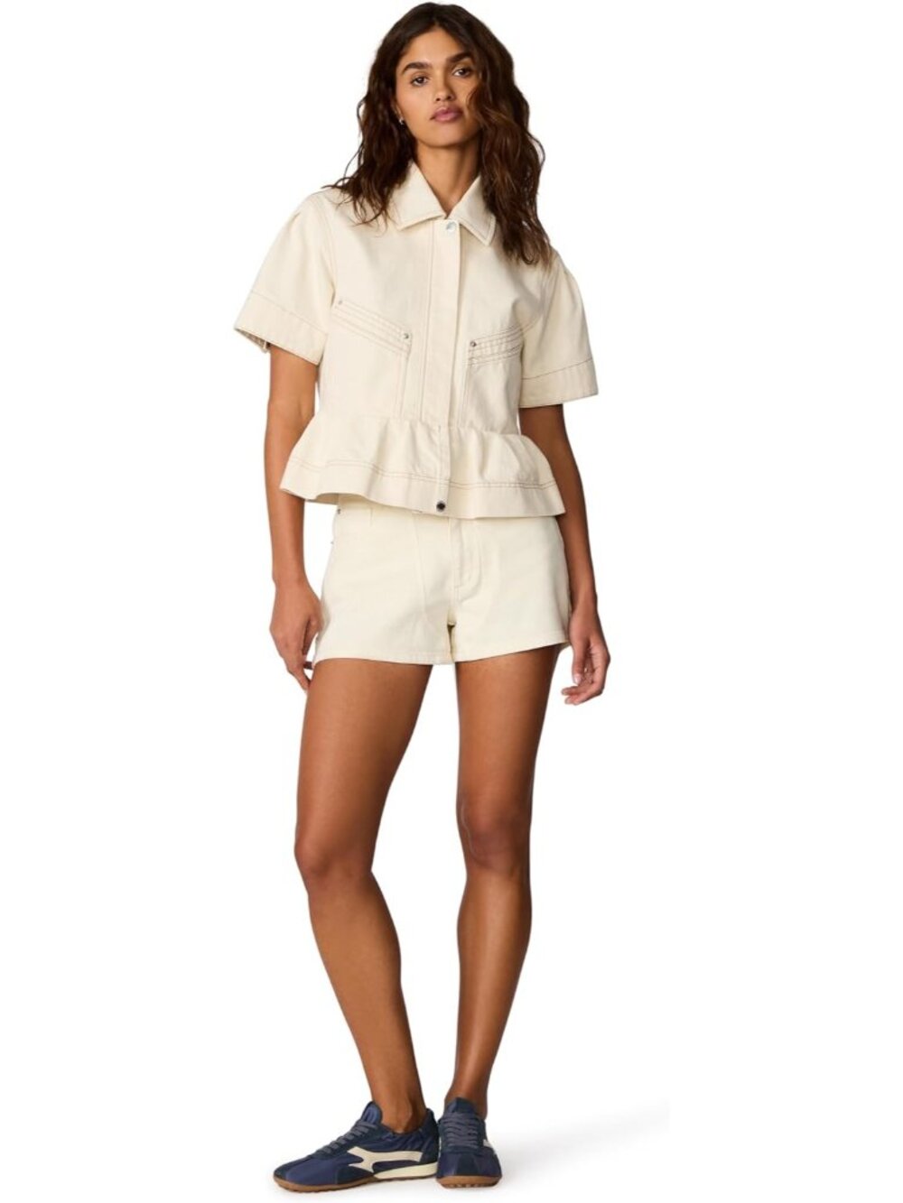 Steve Madden Women's Natural Imported Cotton Zipper Closure Haezel Jackets